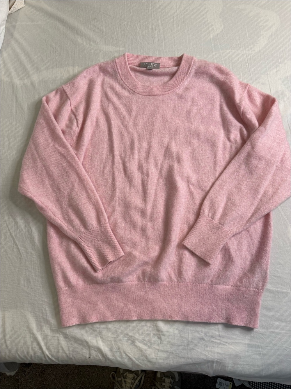 J. Crew Classic Crewneck Sweater in Soft Pink